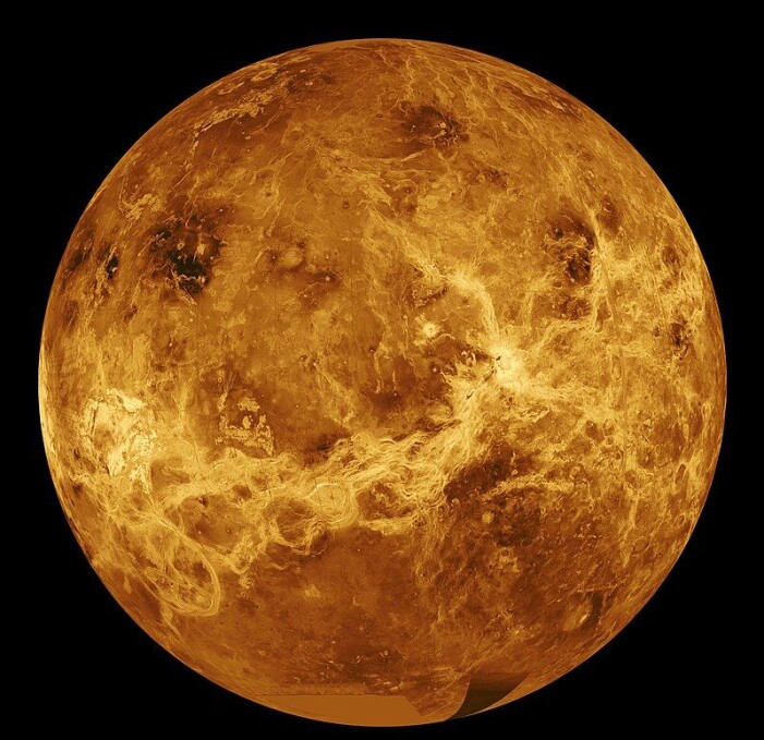 Venus sett med røntgen-bilder, slik ser overflaten ut under skyene. Landskapet er blant annet formet av store lavastrømmer. Bildet er tatt av Magellan-sonden på 1990-tallet- Venus sett med røntgen-bilder, slik ser overflaten ut under skyene. Landskapet er blant annet formet av store lavastrømmer. Bildet er tatt av Magellan-sonden på 1990-tallet-