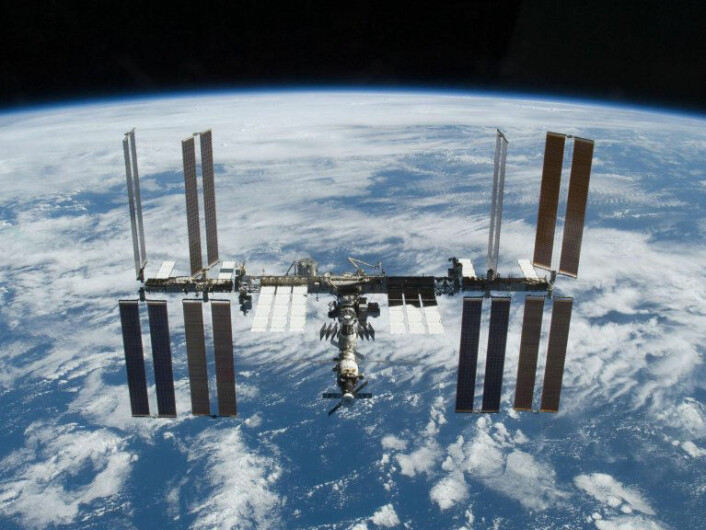 "Den kinesiske romstasjonen skal bare veie 60 tonn. Den internasjonale romstasjonen er syv ganger tyngre. (Foto: NASA)"