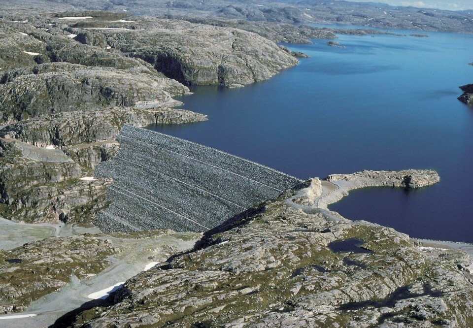 Oddatjønn dam i Rogaland er en av kildene til vannkraften Statkraft produserer. (Foto: Statkraft)