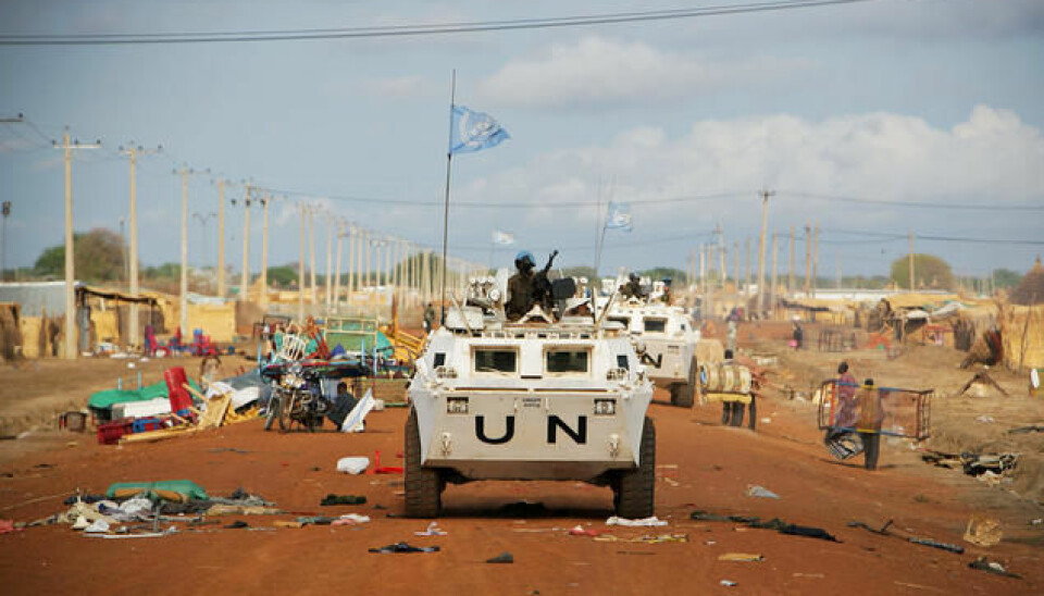 UN peacekeepers on Patrol in Abyei on the border between South Sudan and Sudan.