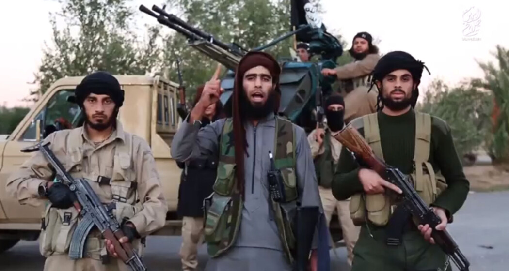 Krigere i en propagandavideo fra terrorgruppa Den islamske staten (IS). Krigere i en propagandavideo fra terrorgruppa Den islamske staten (IS).