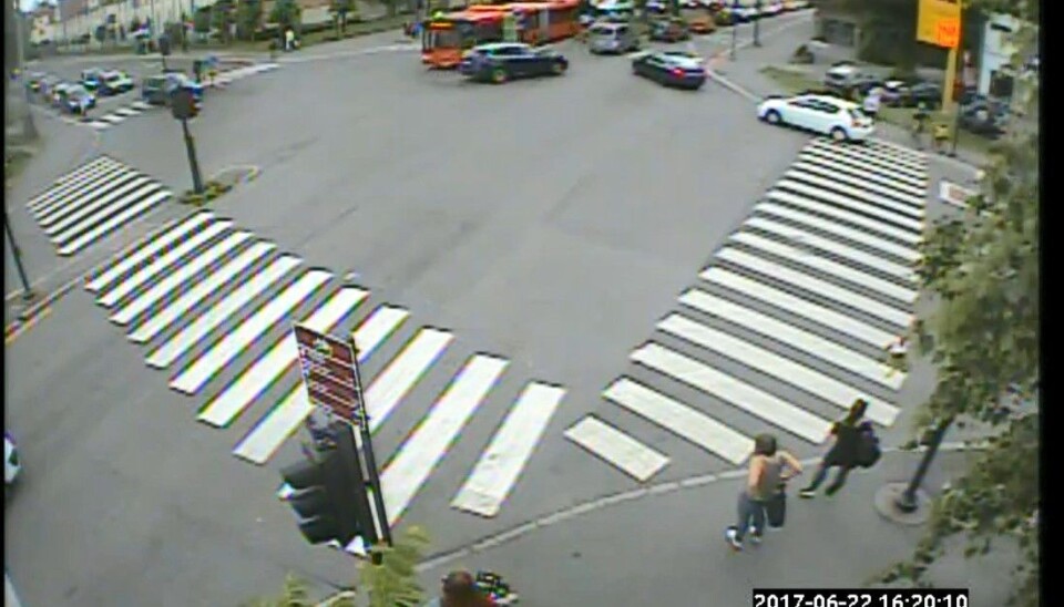 I krysset mellom Kiershows gate og Ring 2 er det mye trafikk og flere kjørebaner i samme retning.