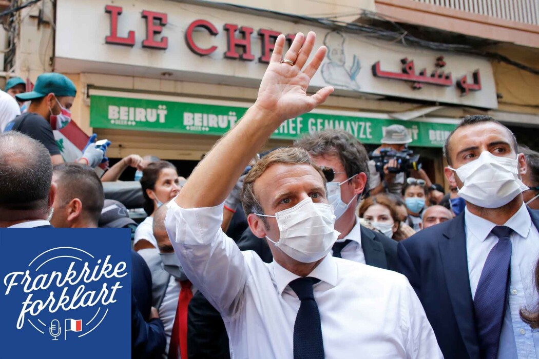 Frankrikes president Emmanuel Macron besøker Beirut etter den enormt ødeleggende havneeksplosjonen i August i år. Frankrikes president Emmanuel Macron besøker Beirut etter den enormt ødeleggende havneeksplosjonen i August i år.