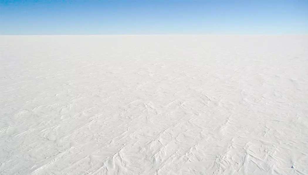 Bildet er fra Antarktis, trolig var det slik det så ut mange steder under snøballjord-periodene.