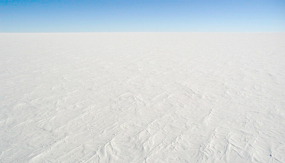 Bildet er fra Antarktis, trolig var det slik det så ut mange steder under snøballjord-periodene.