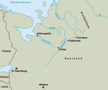 "De norske forskerne har i sommer arbeidet fra Ust Nem i øst til Arkhangelsk i vest, langs elvene Vychegda og Dvina" "De norske forskerne har i sommer arbeidet fra Ust Nem i øst til Arkhangelsk i vest, langs elvene Vychegda og Dvina"