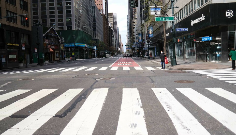 Empty streets in Manhattan. COVID-19 lockdowns all over the world led to lower levels of air pollution.