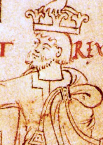 Portrett av Kong Knut fra 1031, fra manuskriptet Liber Vitae Portrett av Kong Knut fra 1031, fra manuskriptet Liber Vitae