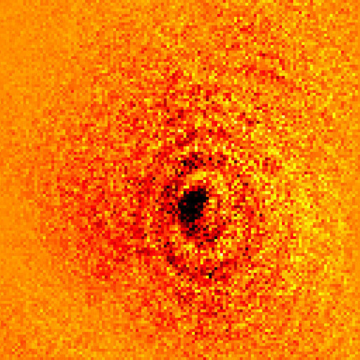 Her er skyggen av ytterbium-atomet. (Foto: Griffith University) Her er skyggen av ytterbium-atomet. (Foto: Griffith University)