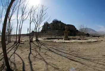 "Kongepalasset i Kabul. (Foto: NTNU/Vitenskapsmuseet)"