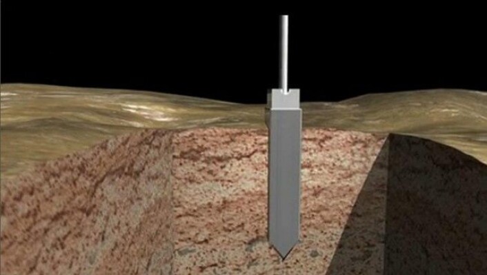 Den nye harpunen NASA nå utvikler skal kunne samle opp materiale fra under overflata på kometer og dras tilbake i romfartøyet ved hjelp av en 1,5 centimeter tykk stålkabel. (Foto: (Illustrasjon: NASA)) Den nye harpunen NASA nå utvikler skal kunne samle opp materiale fra under overflata på kometer og dras tilbake i romfartøyet ved hjelp av en 1,5 centimeter tykk stålkabel. (Foto: (Illustrasjon: NASA))