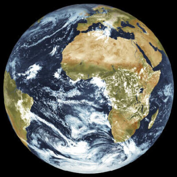 Jorda, fotografert av værsatellittene i Meteosat Second Generation. (Foto: ESA/Eumetsat) Jorda, fotografert av værsatellittene i Meteosat Second Generation. (Foto: ESA/Eumetsat)