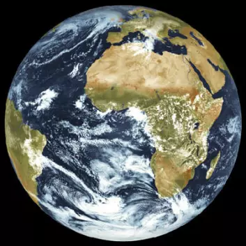 Jorda, fotografert av værsatellittene i Meteosat Second Generation. (Foto: ESA/Eumetsat)