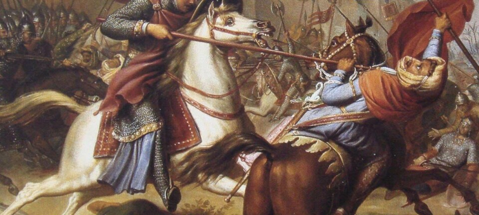 Ridderen Robert de Normandie under slaget om Antioch i 1097. (Illustrasjon: J.J. Dassy/Wikimedia Commons)