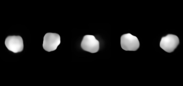 Kollasj av flere bilder av Psyche, tatt av Very Large Telescope. Den besøkende romsonden skal være proppfull av ulike instrumenter, og vil gi langt bedre bilder enn dette. Kollasj av flere bilder av Psyche, tatt av Very Large Telescope. Den besøkende romsonden skal være proppfull av ulike instrumenter, og vil gi langt bedre bilder enn dette.