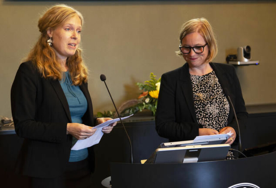 Liv Ingeborg Lied and Marianne Bjelland Kartzow during the CAS Opening Ceremony 2020, which was streamed on Facebook due to the Corona pandemic.