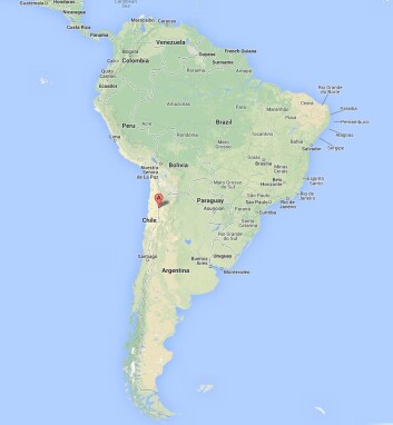 Vulkanen Llullaillaco ligger nært grensen til Chile. (Foto: (Kilde: Google maps)) Vulkanen Llullaillaco ligger nært grensen til Chile. (Foto: (Kilde: Google maps))