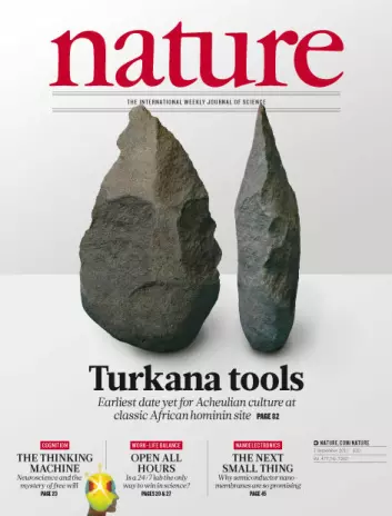 Funnet av de 1,76 millioner år gamle redskapene ble publisert i Nature, 1. september 2011. (Foto: Nature)