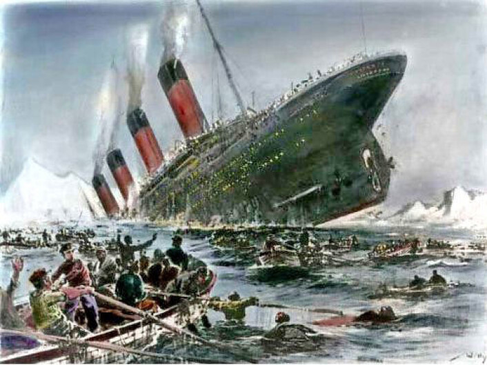 Titanic var et dampskip som ble bygget av White Star Line. I disse dager er det hundre årene siden det stevnet ut på sin jomfrureise. Det var 269 meter langt og 28 meter bredt. Det var verdens største skip da det sank natten mellom den 14. og 15. april. 1517 mennesker mistet livet. (Foto: (Maleri: Willy Stöver, 1931)) Titanic var et dampskip som ble bygget av White Star Line. I disse dager er det hundre årene siden det stevnet ut på sin jomfrureise. Det var 269 meter langt og 28 meter bredt. Det var verdens største skip da det sank natten mellom den 14. og 15. april. 1517 mennesker mistet livet. (Foto: (Maleri: Willy Stöver, 1931))