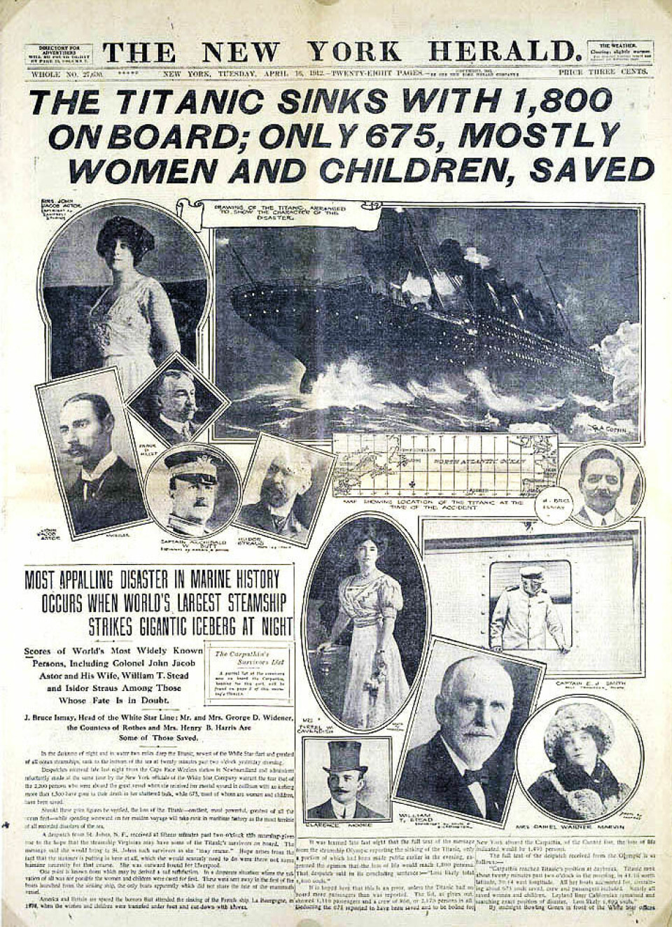 Da Titanic sank, fikk kvinner og barn gå først i livbåtene. Det er et av svært få tilfeller fra historien der normen faktisk har slått ut i praksis. (Foto: (Bilde: Wikimedia Creative Commons))