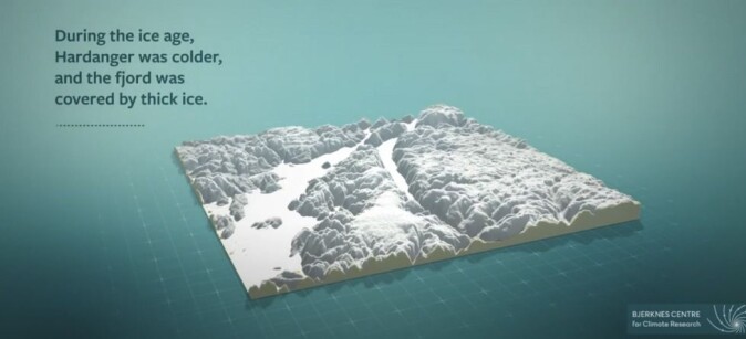 3D-modell av Hardangerfjorden. 3D-modell av Hardangerfjorden.