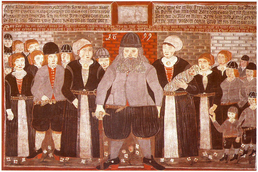 Epitafium, fra Gol kirke i Hallingdal i Buskerud, av Bjørn Frøysok og hans familie. Epitafium, fra Gol kirke i Hallingdal i Buskerud, av Bjørn Frøysok og hans familie.