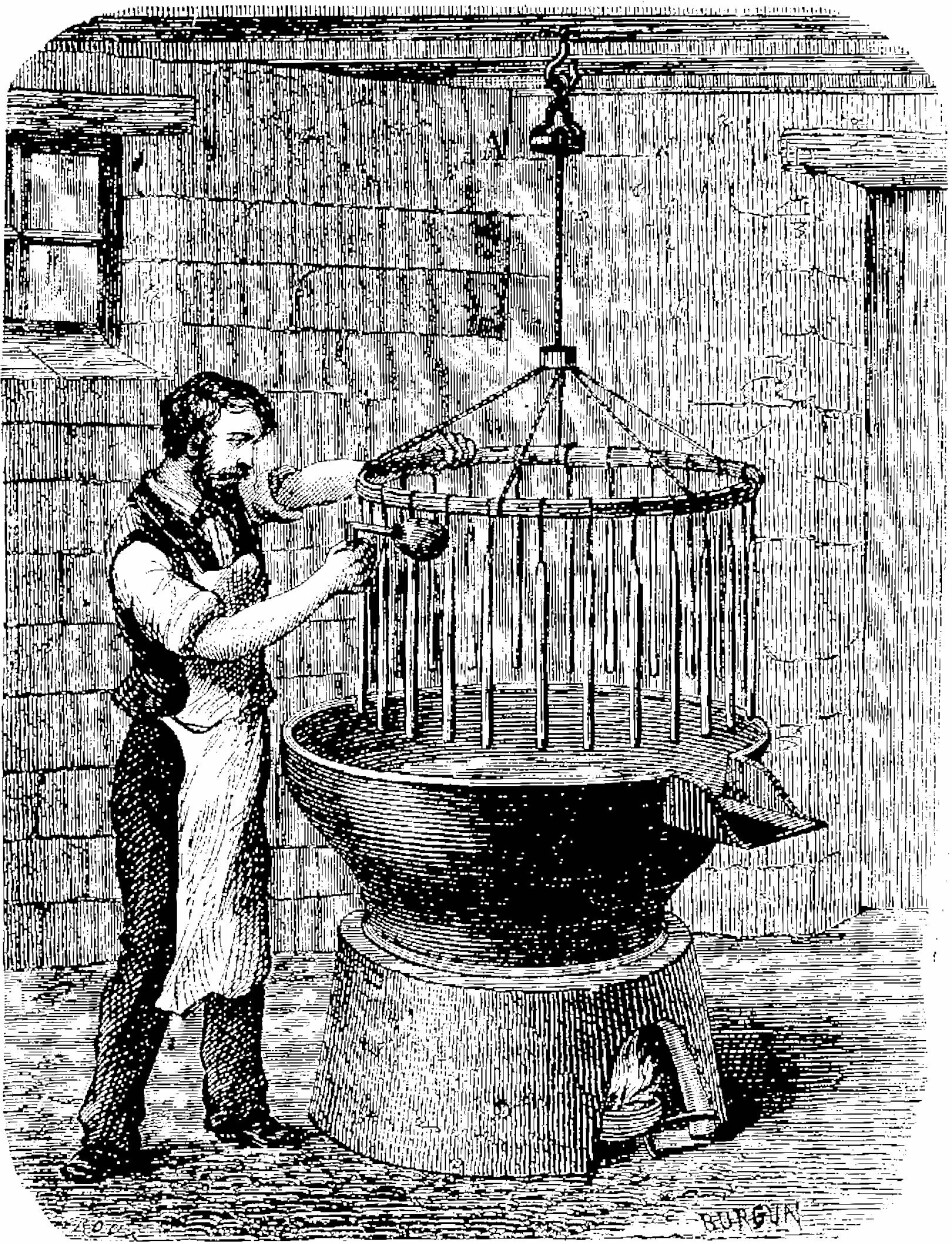 Lysstøping, kobberstikk ca. 1870.