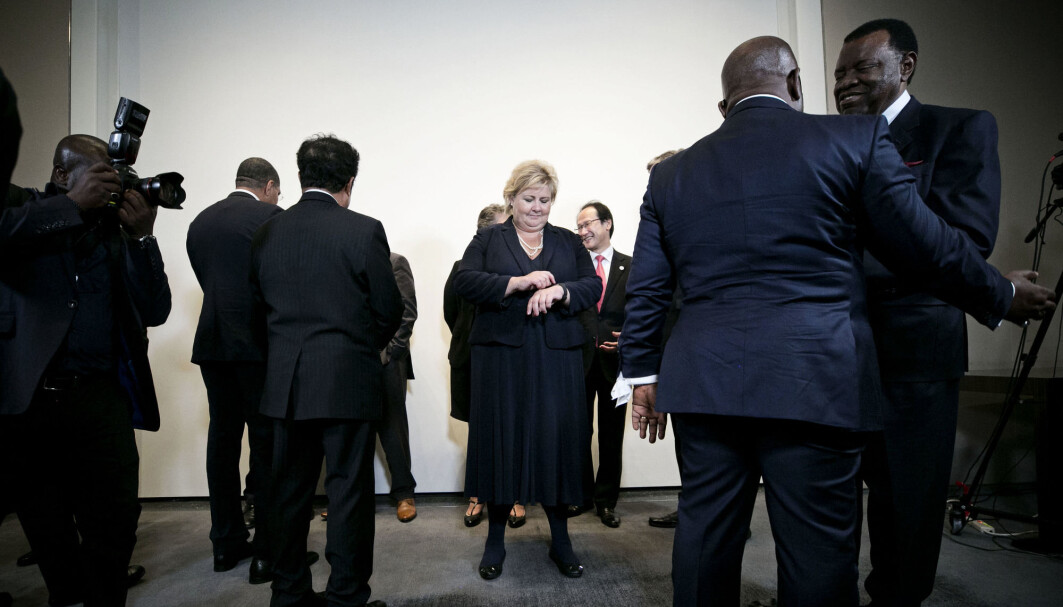 Havpanelet ble lansert i 2018 med Norges statsminister Erna Solberg som en av de to lederne. Her er hun avbildet med flere av de andre statslederne i panelet. Havpanelet ble lansert i 2018 med Norges statsminister Erna Solberg som en av de to lederne. Her er hun avbildet med flere av de andre statslederne i panelet.