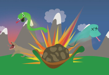 Ikke bare dinosaurene, men også mesteparten av verdens øgler og slanger møtte sin ende da himmellegemet Chicxulub traff jorda. (Foto: (Illustrasjon: Per Byhring)) Ikke bare dinosaurene, men også mesteparten av verdens øgler og slanger møtte sin ende da himmellegemet Chicxulub traff jorda. (Foto: (Illustrasjon: Per Byhring))