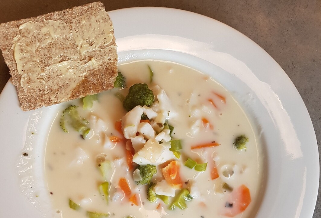 Tradisjonell fiskesuppe. Nå utvikler vi en persontilpasset suppe som er beregnet for personer med tygge- og svelgevansker og som har et høyt proteininnhold Tradisjonell fiskesuppe. Nå utvikler vi en persontilpasset suppe som er beregnet for personer med tygge- og svelgevansker og som har et høyt proteininnhold