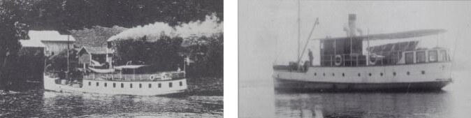 Til venstre D/S Lillehammer fra cirka 1920 og M/B Kvikk fra cirka 1930). Til venstre D/S Lillehammer fra cirka 1920 og M/B Kvikk fra cirka 1930).