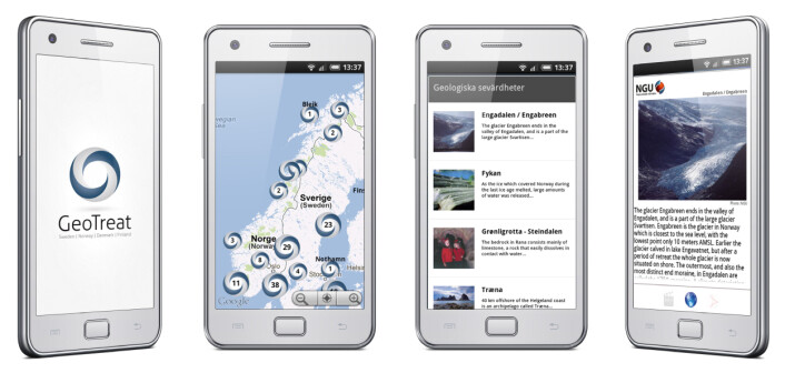 Mobil-appen Geotreat. (Foto: (Ill.: SGU)) Mobil-appen Geotreat. (Foto: (Ill.: SGU))