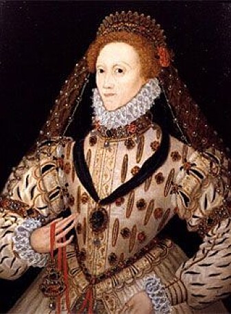 Dronning Elizabeth I med pomander i beltet, c. 1580. Dronning Elizabeth I med pomander i beltet, c. 1580.