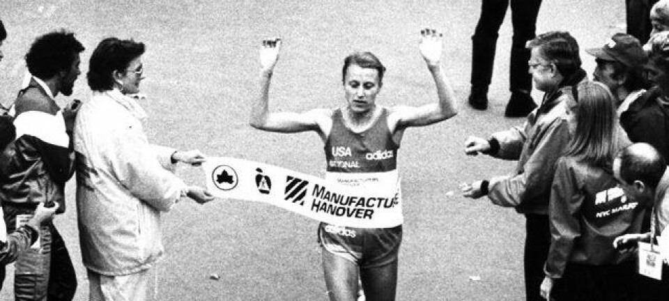Grete Waitz vant alt fra 800-meter til maraton i samme sesong, noe som er unikt. Her vinner hun i 1986 New York maraton for åttende gang. NTB Scanpix/Dag Bæverfjord