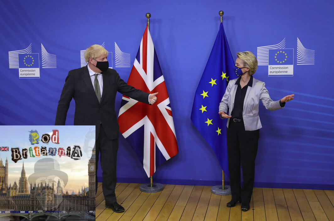 Storbritannias statminister Boris Johnson er i forhandlinger med presidenten for EU-kommisjonen Ursula von der Leyen. Her møtes de i Brussel 9. desember. Storbritannias statminister Boris Johnson er i forhandlinger med presidenten for EU-kommisjonen Ursula von der Leyen. Her møtes de i Brussel 9. desember.