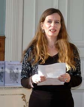 "Linda Sangolt ved lanseringen av boken (Foto: Silje Gripsrud)." "Linda Sangolt ved lanseringen av boken (Foto: Silje Gripsrud)."