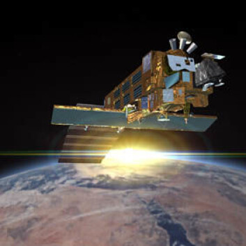 Den europeiske satellitten Envisat. (Illustrasjon: ESA) Den europeiske satellitten Envisat. (Illustrasjon: ESA)