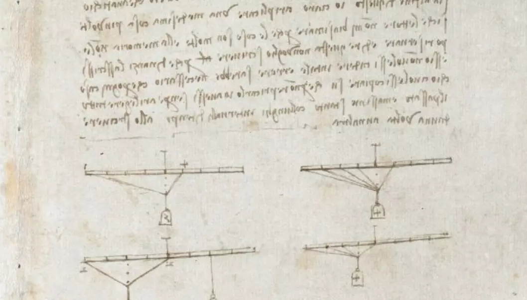 Her kan du lese Da Vincis notatbok
