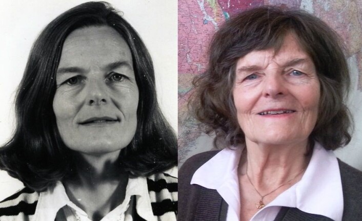 FØR OG ETTER: Det har tatt tre tiår å lage Norsk geologisk ordbok. Her er Ellen M. O. Sigmond før oppstart på åttitallet og etter lansering i 2013. (Foto: NGU / Nina Kristiansen) FØR OG ETTER: Det har tatt tre tiår å lage Norsk geologisk ordbok. Her er Ellen M. O. Sigmond før oppstart på åttitallet og etter lansering i 2013. (Foto: NGU / Nina Kristiansen)