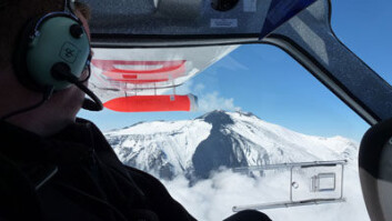 Avoid-kameraet i testflyvning over vulkanen Etna. (Foto: (Adam Durant, NILU)) Avoid-kameraet i testflyvning over vulkanen Etna. (Foto: (Adam Durant, NILU))