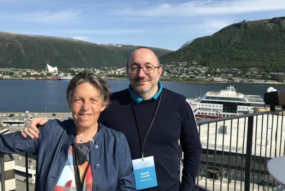 Odile Eisenstein and Michele Cascella solved the Grignard mystery that had amazed chemists for 120 years. The photo was taken while the two were at a chemistry conference in Tromsø in July 2019.