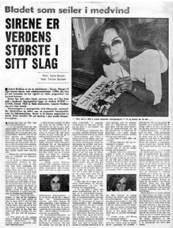 Faksimile fra Arbeiderbladet om Sirenes popularitet, 6. juli 1974. Faksimile fra Arbeiderbladet om Sirenes popularitet, 6. juli 1974.
