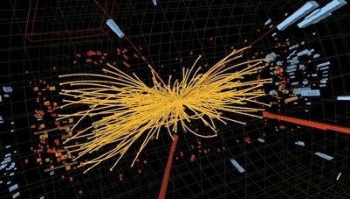 Higgspartikkelen spiller en helt sentral rolle i universet, fordi den indirekte er ansvarlig for at elementærpartiklene får masse. (Foto: CERN) Higgspartikkelen spiller en helt sentral rolle i universet, fordi den indirekte er ansvarlig for at elementærpartiklene får masse. (Foto: CERN)
