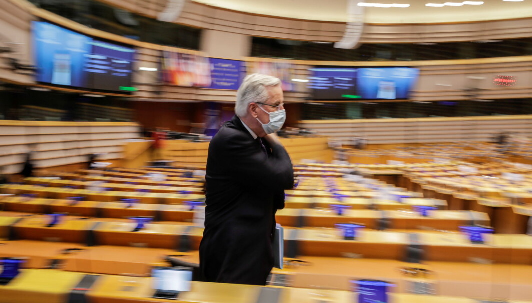 EU måtte håndtere flere kriser i 2020, blant annet at britene forlot EU og en global pandemi. Brexit-forhandler for EU er Michel Barnier. EU måtte håndtere flere kriser i 2020, blant annet at britene forlot EU og en global pandemi. Brexit-forhandler for EU er Michel Barnier.