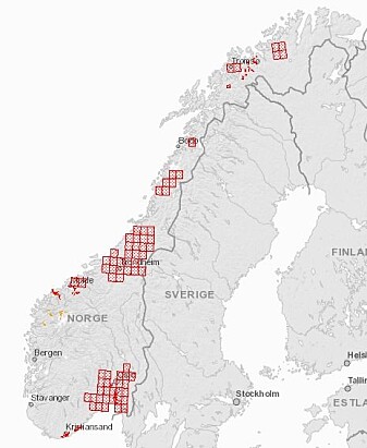 Områder med mye kvikkleire i Norge markert med rødt. Områder med mye kvikkleire i Norge markert med rødt.
