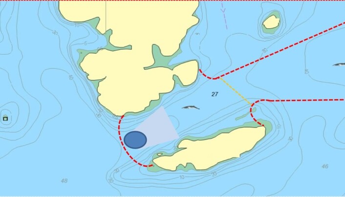 Vågevalen som skal hørseltestes sperres inne 200 meter langt, 150 meter bredt og 20 meter dypt basseng i to dager før de slippes fri. Vågevalen som skal hørseltestes sperres inne 200 meter langt, 150 meter bredt og 20 meter dypt basseng i to dager før de slippes fri.