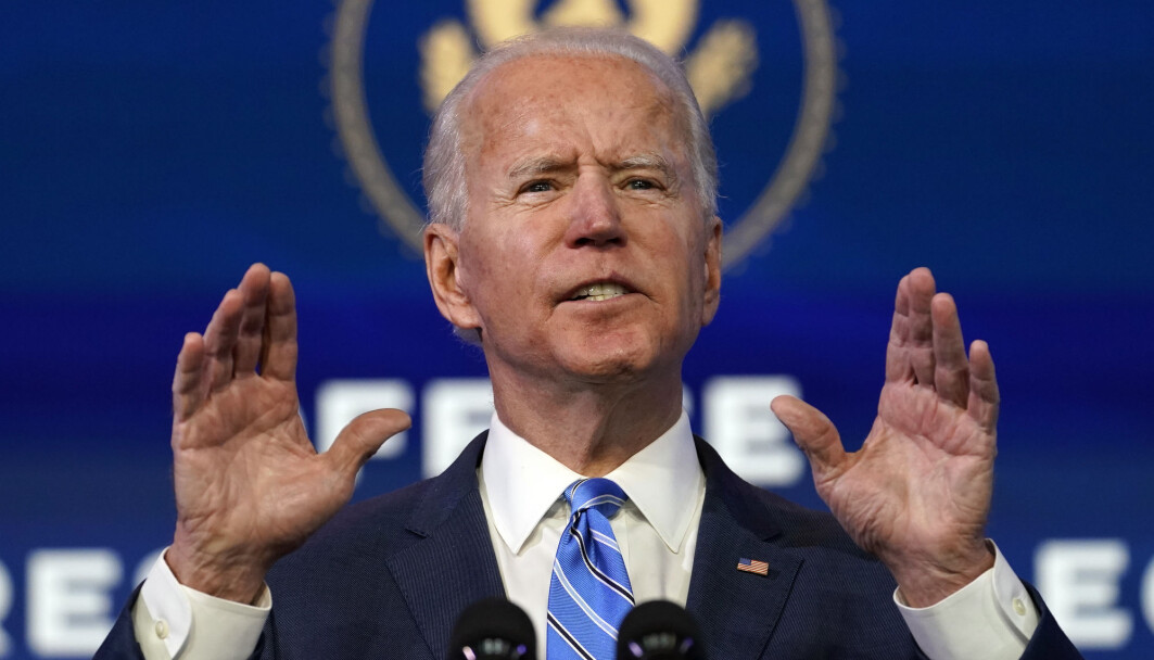 Påtroppende president Joe Biden snakket om koronakrisa i USA i en tale 14. januar. Nå får han råd fra en ekspert i offentlig helsejrett. Påtroppende president Joe Biden snakket om koronakrisa i USA i en tale 14. januar. Nå får han råd fra en ekspert i offentlig helsejrett.