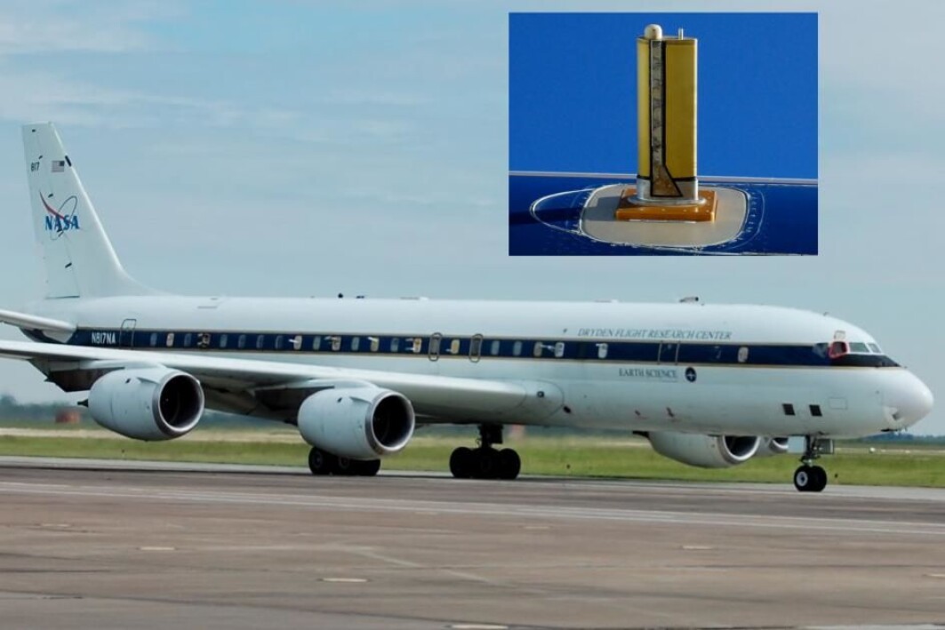 In this NASA aircraft windows are knocked out to make room for pipes that suck air into a mass spectrometer. In this NASA aircraft windows are knocked out to make room for pipes that suck air into a mass spectrometer.