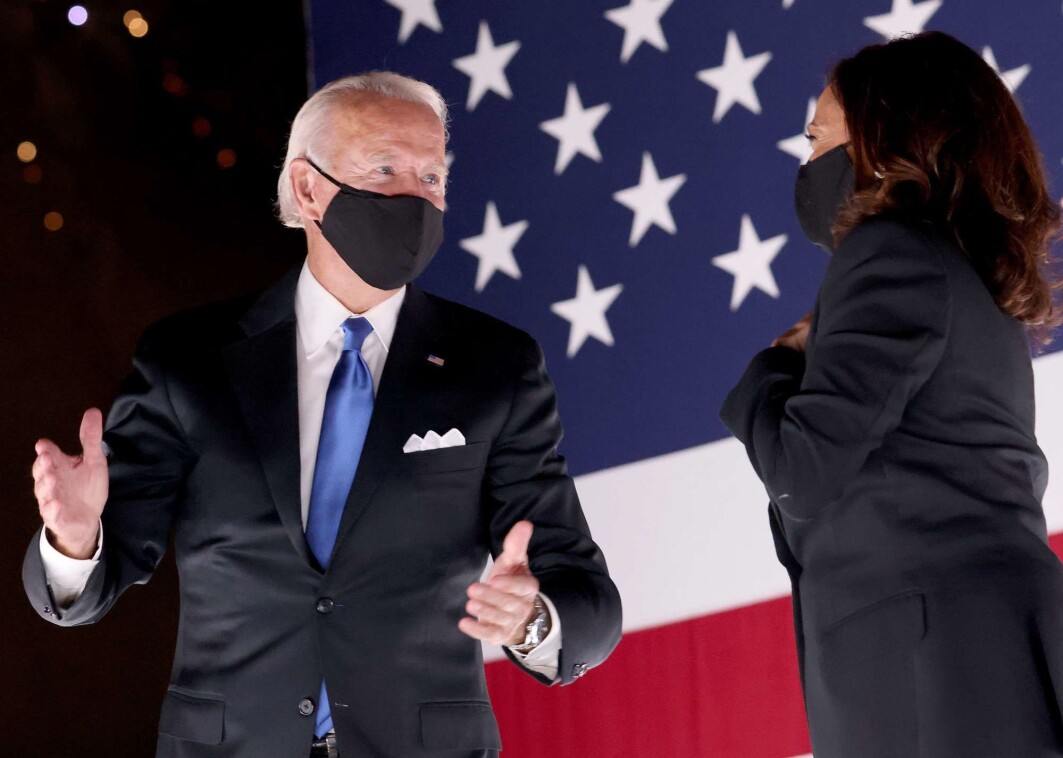 En optimstisk Joe Biden da han og Kamala Harris ble nominert som Det demokratiske partiets presidentkandidater 20. august i fjor. En optimstisk Joe Biden da han og Kamala Harris ble nominert som Det demokratiske partiets presidentkandidater 20. august i fjor.