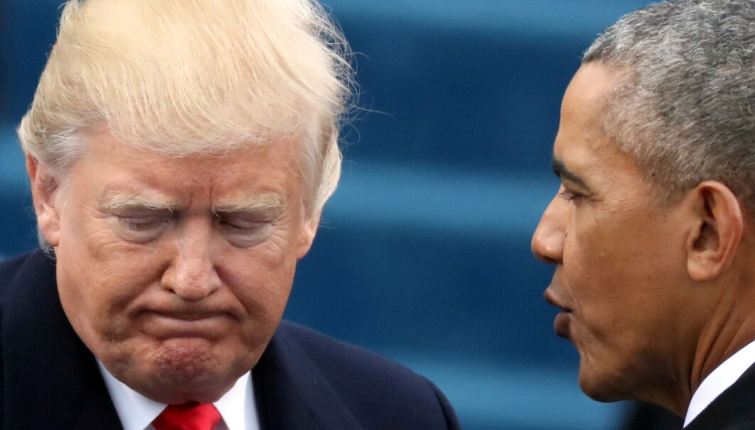 Barack Obama var til stede og gratulerte Donald Trump som ny president i 2017. Til tross for de åpenbare forskjellene mellom de to, har de også likheter, mener forskere. Barack Obama var til stede og gratulerte Donald Trump som ny president i 2017. Til tross for de åpenbare forskjellene mellom de to, har de også likheter, mener forskere.